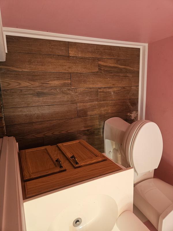 allen + roth Pensacola Brown 6-in x 36-in Glazed Porcelain Wood