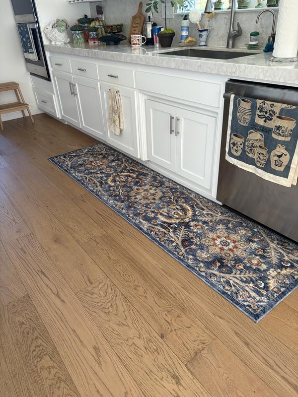 allen + roth Heritage Blue 2 X 3 (ft) Blue Indoor Medallion Throw Rug ...
