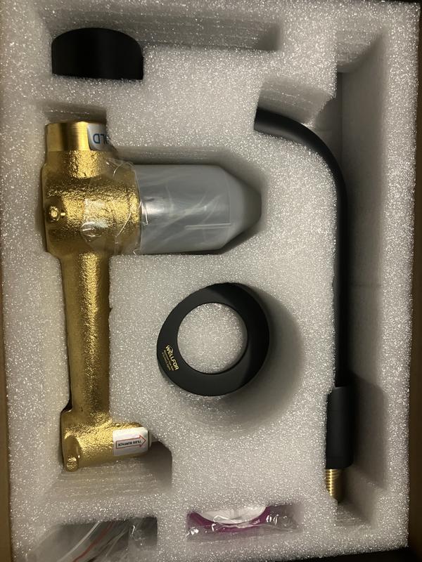 WELLFOR Matte Black Wall-mount 1-Handle Bathroom Sink Faucet WB-FA055MB ...