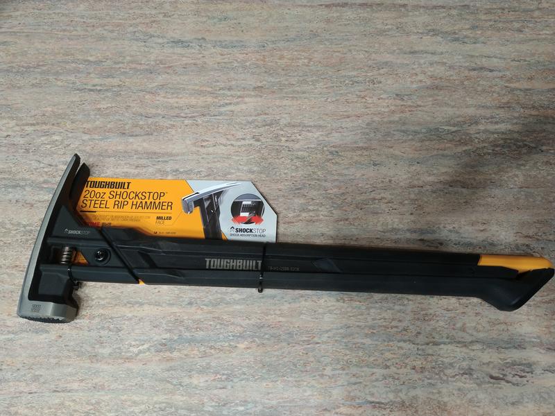 TOUGHBUILT ShockStop 24-oz Milled Face Steel Head Rubber Rip TOUGHBUILT ShockStop 24-oz Milled Face Steel Head Rubber Rip