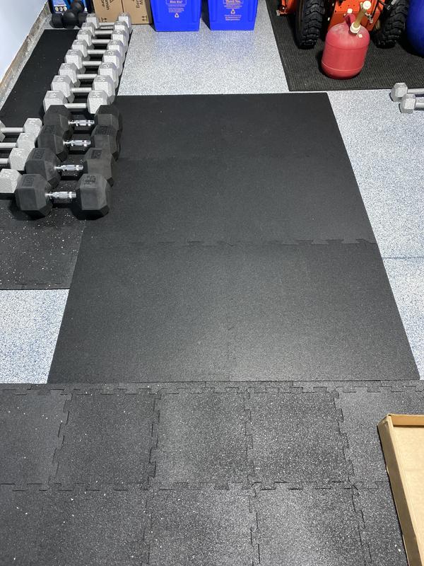 Courage GymFloor 24-in W x 24-in L x 0.315-in T Interlocking Rubber Gym Floor Tile (25.7-sq ft) (6-Pack)