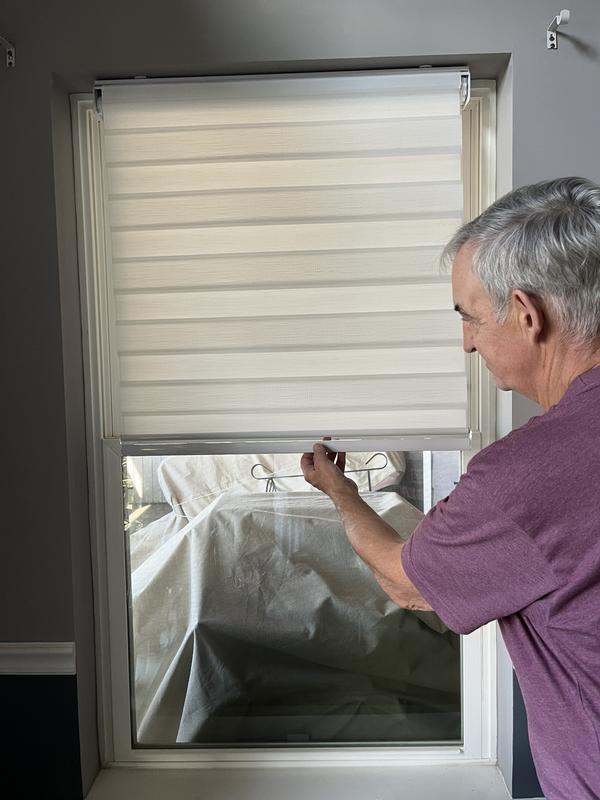 Origin 21 27-in x 64-in White Light Filtering Cordless Zebra