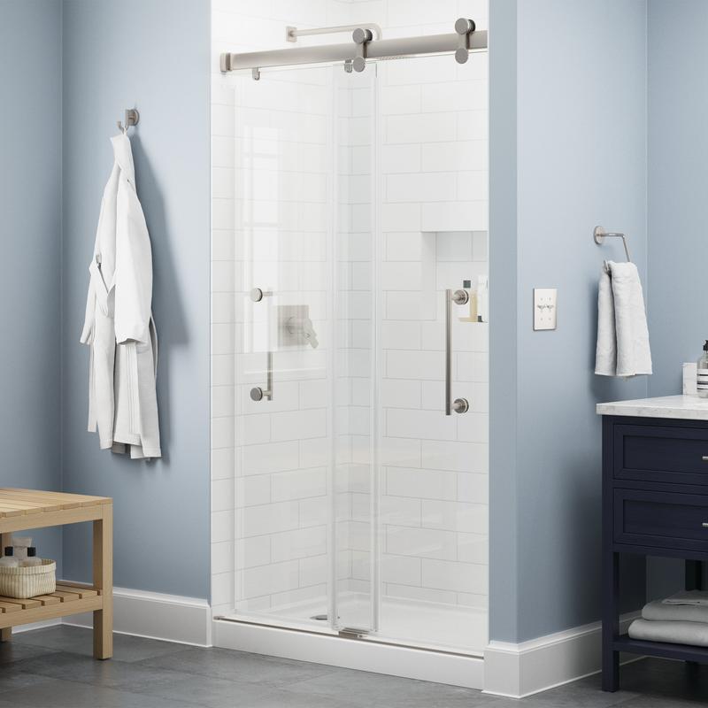 Delta Paxos Brushed Nickel 42-in to 48-in W x 77-in H Frameless
