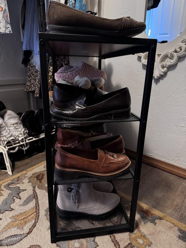 ClosetMaid 26-in H 4 Tier 12 Pair Black Metal Shoe Rack 10000-02761 at ...
