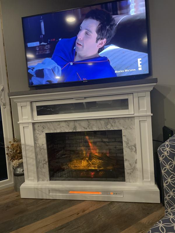 allen + roth 51-in W White Infrared Quartz Electric Fireplace in the Electric  Fireplaces department at Lowes.com