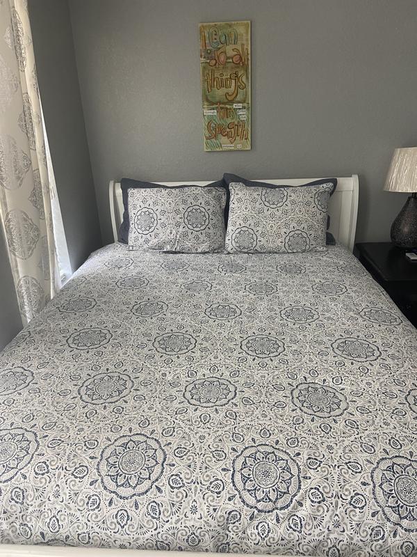allen + roth Abberly Full/Queen 3 pc comforter set Light Gray Geometric ...