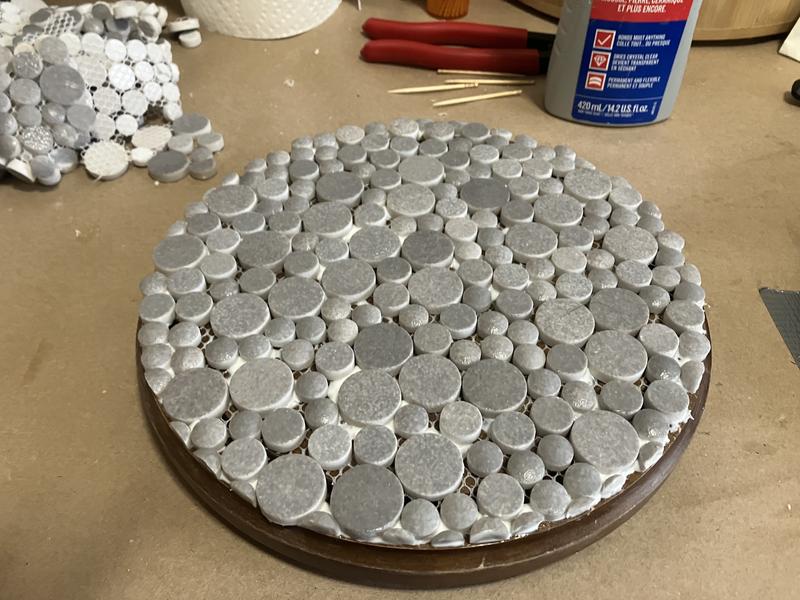 Elida Ceramica Charcoal Cirque Grey 12-in x 12-in Glazed Recycled Glass Pebble Marble Look Floor and Wall Tile (0.998-sq. ft/ Piece)