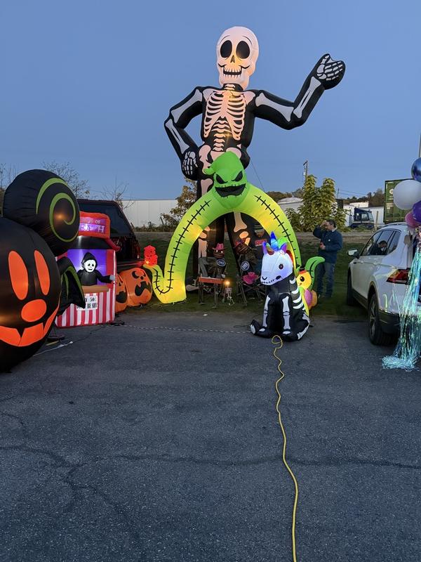 Haunted Living 20-ft Colossal Skeleton Inflatable in the Outdoor ...
