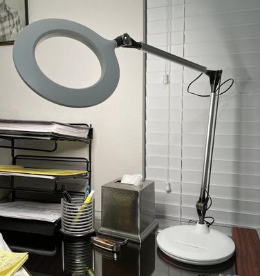 WELLFOR CW Magnifying Lamp 47-in Adjustable Magnifying Black Swing