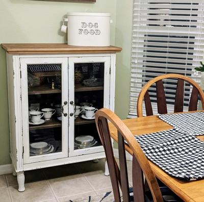 Parisloft White Country Wood Media Cabinet