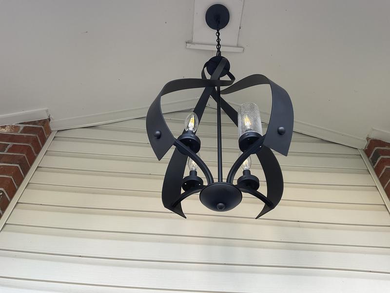 luthiel！！ Quoizel Lars 4-Light Black Transitional Clear Glass