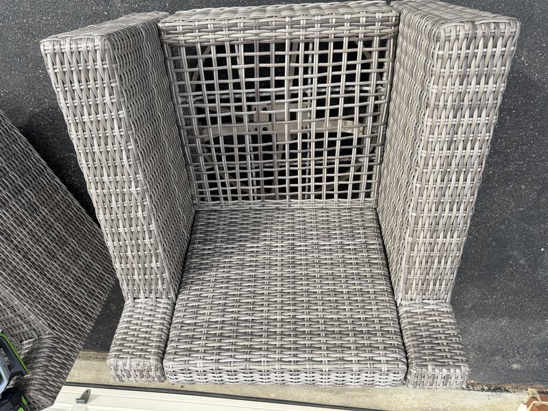 allen + roth Miles Park Set of 2 Woven Tan Steel Frame Swivel rocker ...