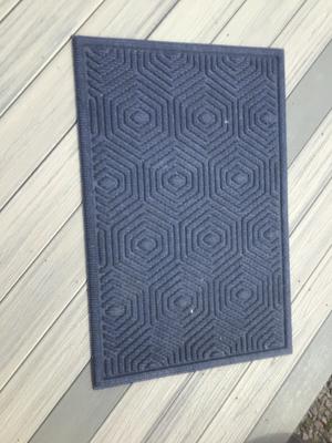 Mohawk Home Striped Utility Mat Indigo Indoor/Outdoor 36 in. x 48 in. Utility Door Mat, Blue