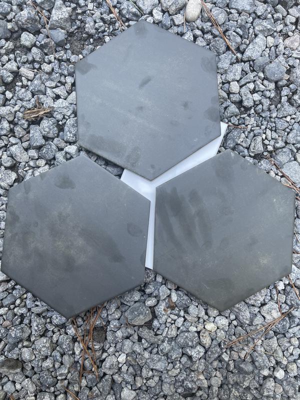 Satori Nouveau Nero 7-in x 8-in Matte Porcelain Encaustic Hexagon Floor and Wall Tile (0.28-sq. ft/ Piece)