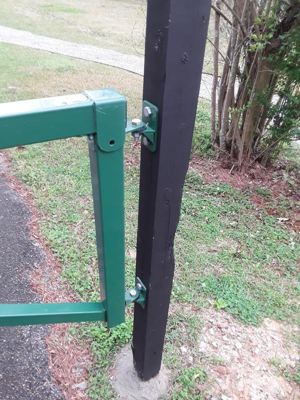 FIRST DEFENSE 11.76-ft x 2.37-ft Green Steel Driveway Gate in the ...
