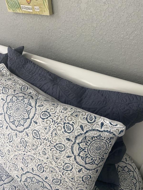 allen + roth Abberly Full/Queen 3 pc comforter set Light Gray Geometric ...