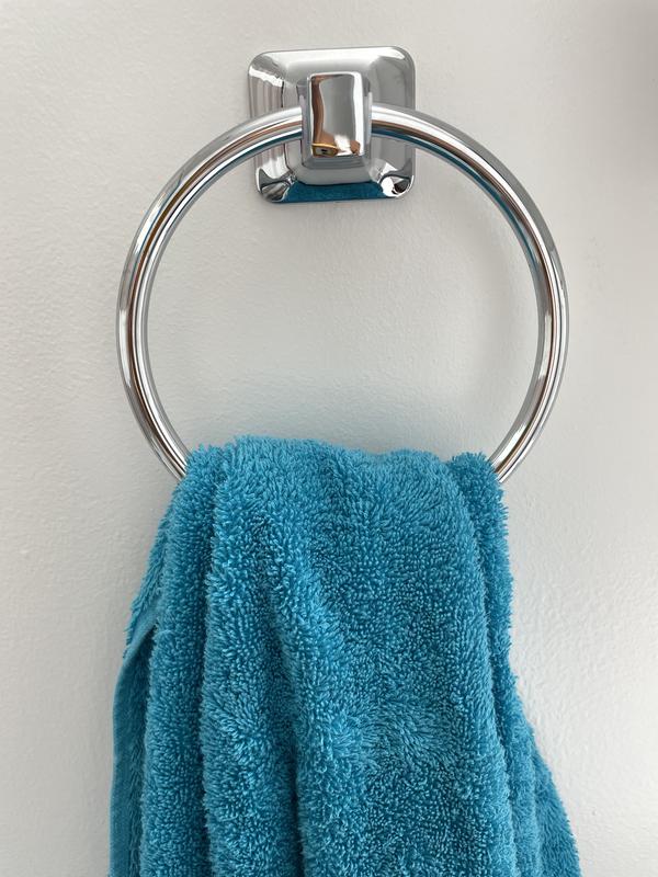 Project Source Seton Chrome Wall Mount Single Towel Ring in the