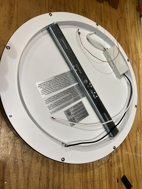 Project Source 1-Light 15-in Matte Black LED Flush Mount Light ENERGY ...