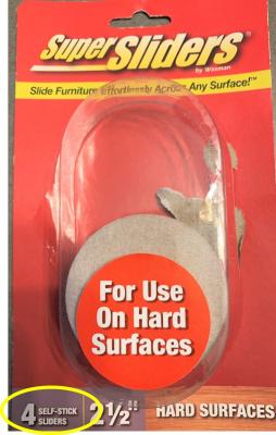 Waxman 4 -Pack 5-Inch Round Felt Hard surface Furniture Slider in the ...