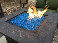 Exotic Glass Ocean Blue Tempered Glass Gas Fire Pit Fire Glass At