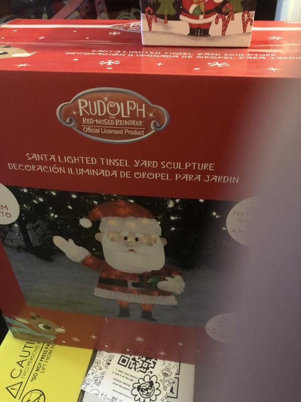 Rudolph 29.49-in Santa Yard Decoration with White Incandescent Lights ...