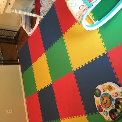 Interlocking Play Mat - 2 X 2 Linking Mat with 4 Color Edges - Soft,  Waterproof, and Non-Toxic in the Mats department at