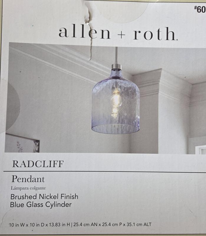 allen + roth Radcliff 1 -Light Brushed Nickel Coastal Art glass ...