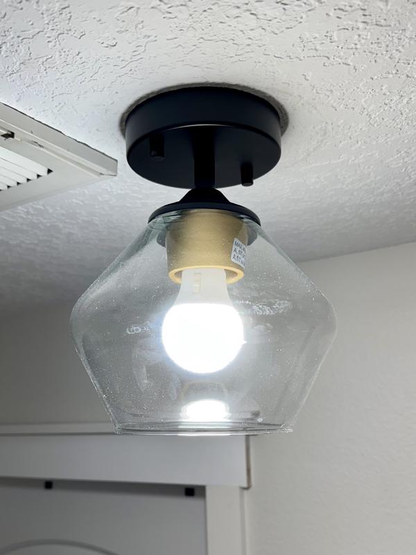 Origin 21 NYA 1 -Light 7.9-in Matte Black Semi Flush Mount
