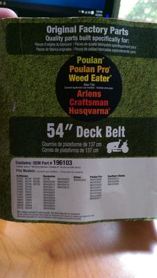 Husqvarna yta24v48 deck belt hot sale