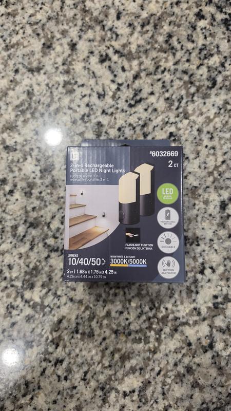 Utilitech 2 -Pack Black LED Motion Sensor Auto On/Off Night Light in ...