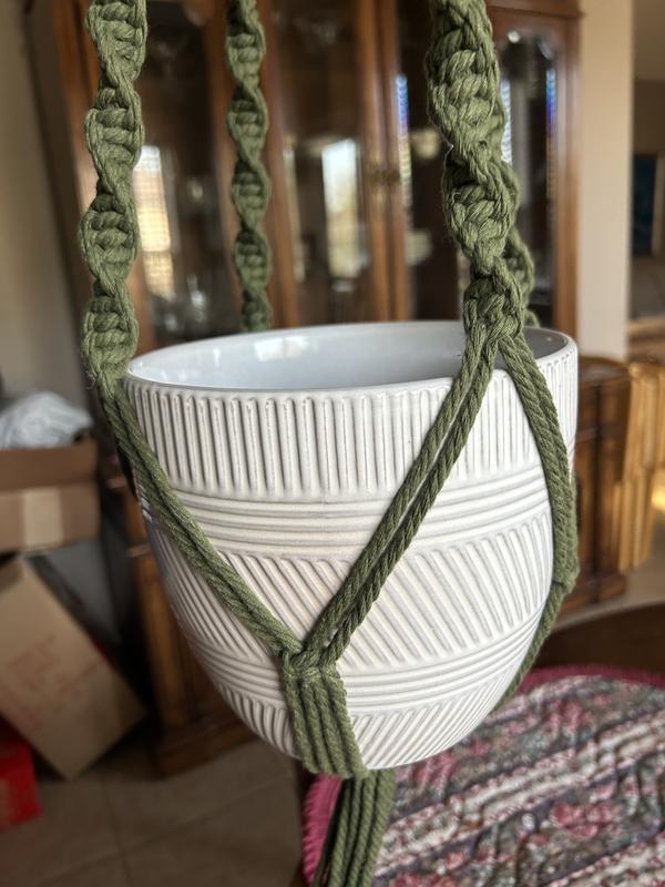 allen + roth 1.4-in White Macrame Plant Hook(s) in the Plant Hooks