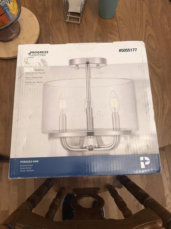 Progress Lighting Cabarro 3-Light Brushed Nickel Transitional Chandelier