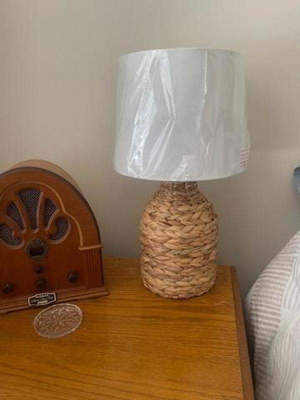 allen + roth New 17-in Natural Led, Rotary Socket Table Lamp with ...