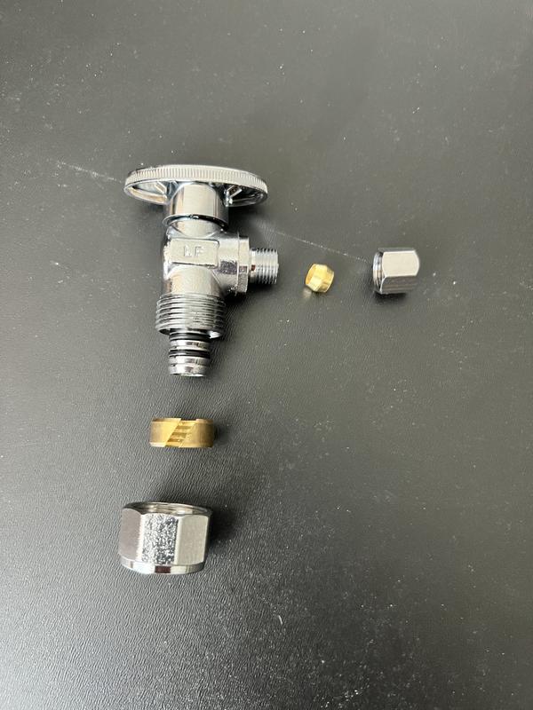 Keeney 1/2-in PEX x 1/4-in Compression Brass Quarter Turn