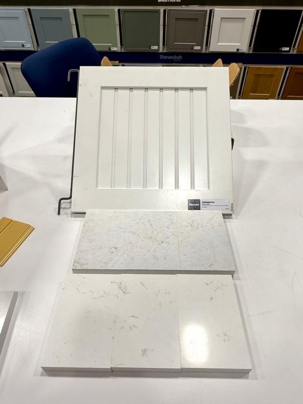 ONE Quartz Carrara Roma Quartz White Kitchen Countertop SAMPLE ( 4-in x ...
