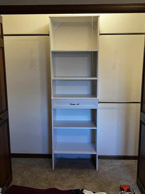 ClosetMaid Selectives 76.85 in. W x 112.85 W White Basic Narrow Wood Closet System Kit with Top Shelves