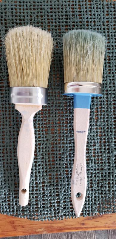YiBaiBrush-Chalk and Wax Paint Brush Furniture Set of 4, Small Round and Large Oval Brush with Natural Bristles, Perfect for Painting or Waxing