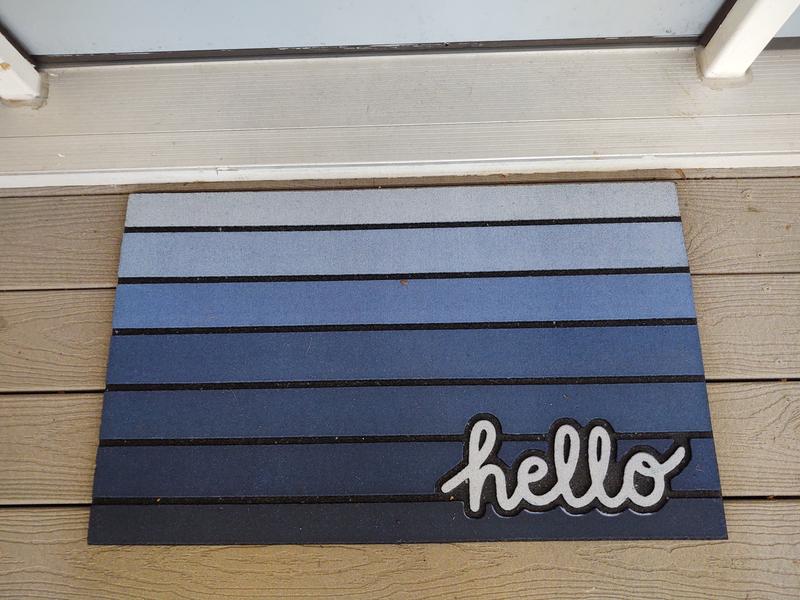 Big Hello Door Mat 46x76cm - Blue