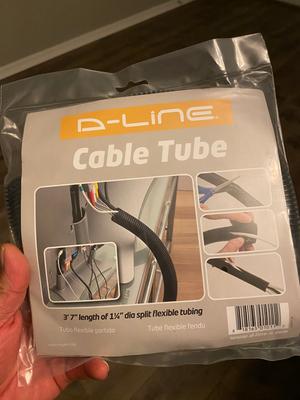 D-Line Black 43in Cable Sleeve, Flexible Wire Protector Tubing, Split  Electrical Conduit, Plastic PC Cable Management Tube, Cord Sheath, TV Loom