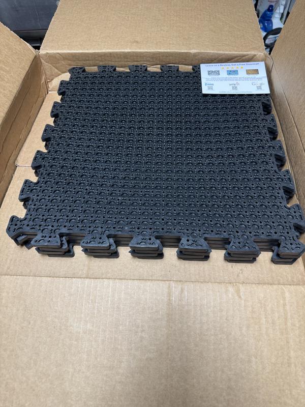 Rubber-Cal 19.5-in W x 19.5-in L x 2.5-in T Interlocking Rubber Gym ...