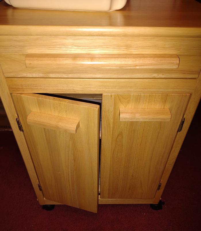 Winsome Wood Brown Composite Base with Composite Wood Top Rolling Kitchen Cart (18.2-in x 26.9-in x 34.5-in)