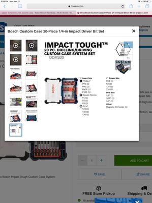 Bosch Custom Case 20-Piece 1/4-in Impact Driver Bit Set Bosch Custom Case 20-Piece 1/4-in Impact Driver Bit Set