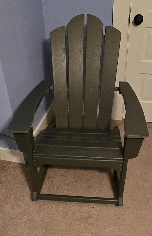 JEAREY Patio Rocking Chair with Cloud-Shape Back Yellow Hdpe Frame ...