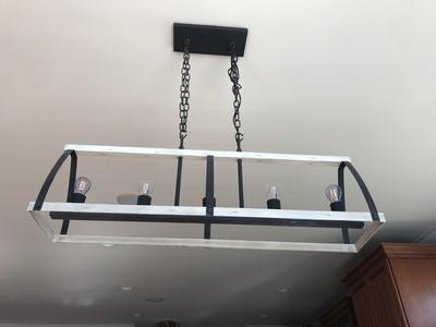 Kichler Gartin 5-Light Weathered Zinc Transitional Linear Large Hanging Kitchen Island Light