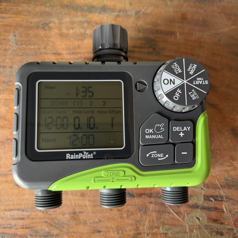 RainPoint 3 Output Port Adjustable Digital hose end timer in the Hose ...