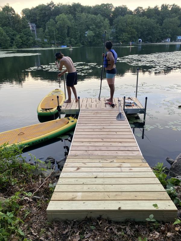 Tommy Docks 12' T-Shaped Boat Dock System with Aluminum Frame and Cedar ...