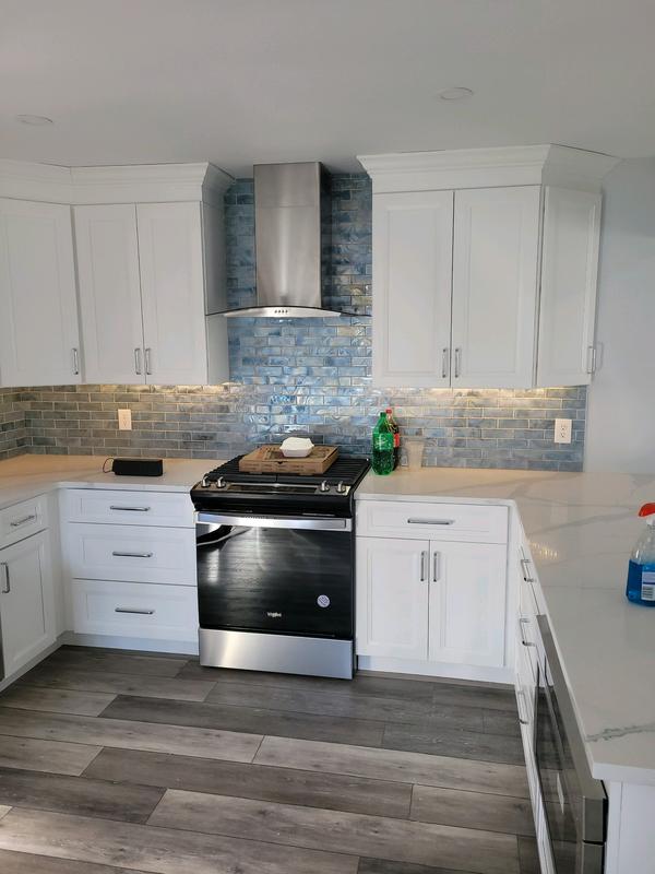 Elida Ceramica Blue 12-in x 12-in Glossy Glass Brick Mosaic Wall Tile