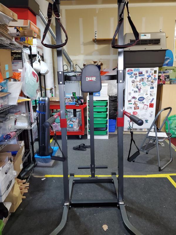 Body Flex Sports Body Champ Fitness Multi Function Power Tower VKR2078 -  Grey, 5 Workout Stations, Adjustable Dip Handles, Multiple Grips in the  Pull-Up & Push-Up Bars department at