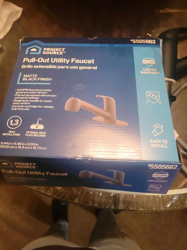 Project Source Matte Black Utility Faucet with Pulldown Sprayer