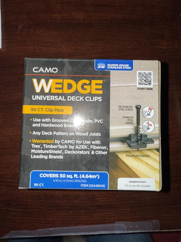 CAMO Edge clip and Drive Decking Tool Bundle 1.75-in 316 Stainless Steel Hidden Deck Fastener 1000-sq ft (1800-Pack)